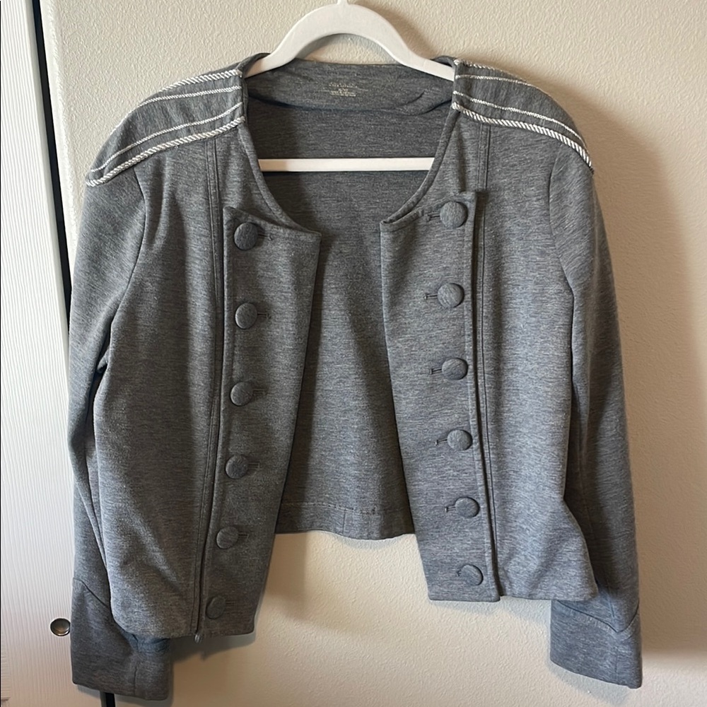 Dark gray military style women’s blazer jacket